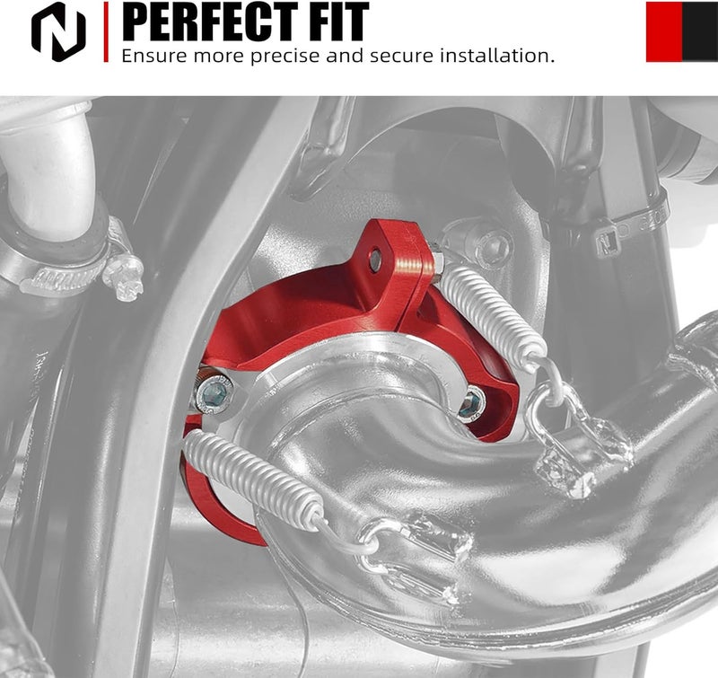 NICECNC Red Exhaust Flange Protector Pipe Shield Compatible with GasGas EX/EC/MC 250/300 2021-2023 Compatible with Husqvarna 250/300 TE/TC/TX 2017-2022 TE 250i/300i 2023 See Fitment - Image 2